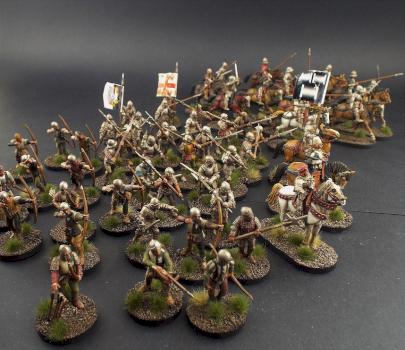 28mm Perry Miniatures. The Retinue of Richard Tunstall of Thurland (Lancastrian) by avalonindustries2040