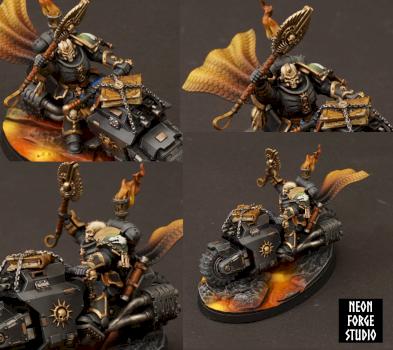 Salamanders Primaris Chaplain on bike by NeonForgeStudio