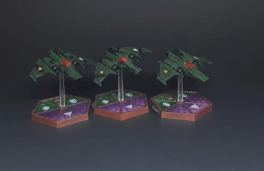Salamanders Xiphon Interceptors - Aeronautica Imperialis by Dinoslaw