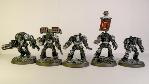 Raven Guard Terminator Squad 3rdCo by PsyCrow