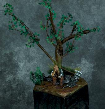 Gimli on Dead Uruk Hai by skippen