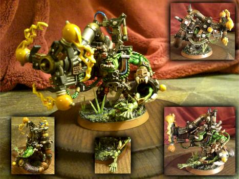 Ork Big Mek with Shokk Attack Gun by anustart