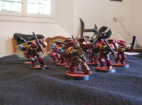 Blood Angel assault squad with Chaplain by AscianellaRoccia