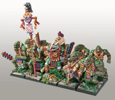 Lizardmen - Scatchbuilt Saurus Warriors with Hero by Paul Jarvis