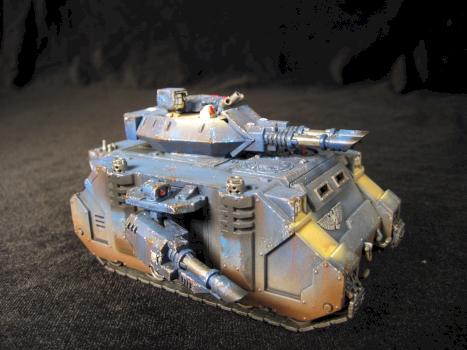 Weathered UltraMarines Predator with OSL lighting effects by studio222miniatures