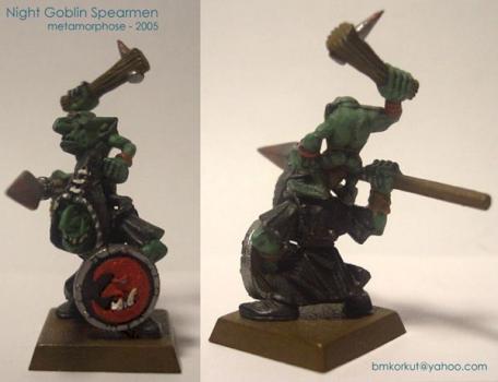 Night Goblin Spearman (my first mini) by metamorphose