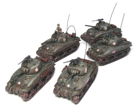 Flames of War M4A1 Sherman Tanks 15mm by SovS