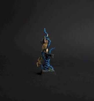 Dark elf sorcerress by CommissionFantasyPainter