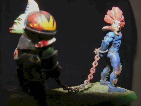 Ork and Dark Eldar Captives by geordiekimbo