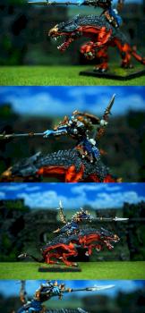Warhammer MPG Painted Lizardmen Kroq-Gar on Carnosaur by miss painting