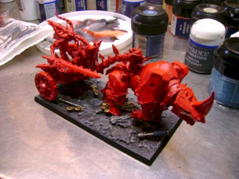 Chaos Daemons - Herald of Khorne on chariot 3 by Qcbob