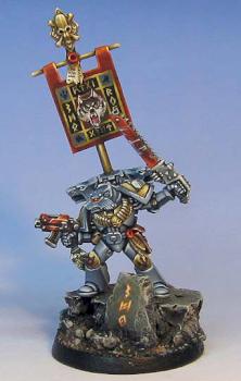 Warhammer 40k Space Wolves veteran on sculpted base by Wappellious