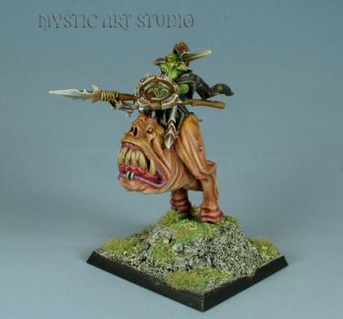 Night Goblin Boss on Giant Squig by Benesz