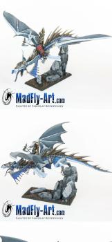 High Elf Lord on Dragon by MadFlyArtStudio