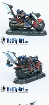 Blood Angels Librarian on Bike by MadFlyArtStudio