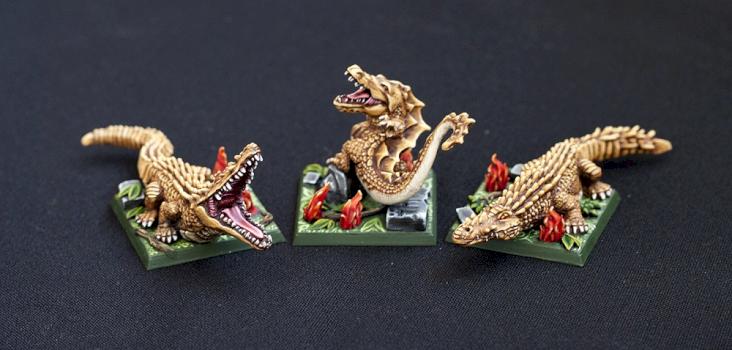 Lizardmen Salamanders unit by Comitiva Carmina