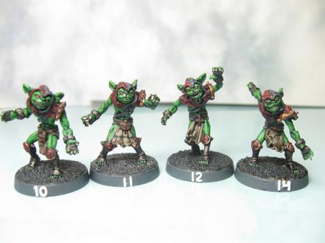 Chaos Dwarf Blood Bowl Team (Greebo Volmarian) Hobgoblins by abrennan