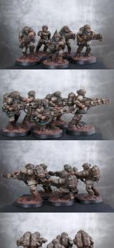 Imperial Guard Platoon Command Squad (Flamers) by andee