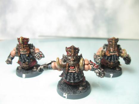 Chaos Dwarf Blood Bowl Team (Greebo Volmarian) Blockers by abrennan