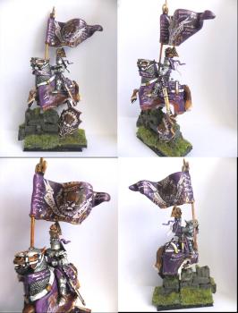 Warhammer Bretonnian Champion Knight of lion - Standard Bearer by tinman755