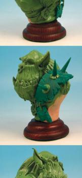 Ork Bust Greenstuff Sculpture total height 80 mm by Scibor