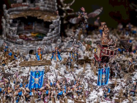 Wilhelm's company - Empire army on display board by Gwinn