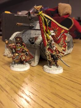 Vostroyan Commander and Banner Bearer by icculus