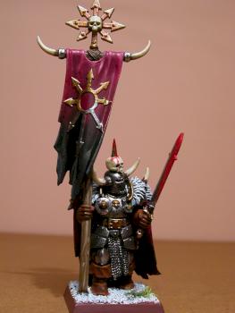 Varg White Wolves Chaos Warrior standard bearer by mrpear