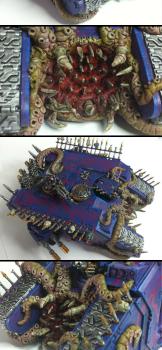 Cthulhu-themed Chaos Space Marine Land Raider by JeffyP