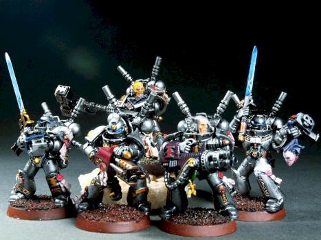 Warhammer 40k Interceptor Squad of Grey Knights. Band of Brothers with Teleporter Backpack. by Finecraftpoland