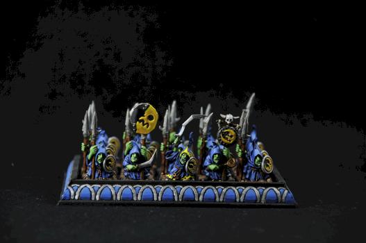 Night Goblin Spearmen with Custom Movement Tray by Doodlekid00