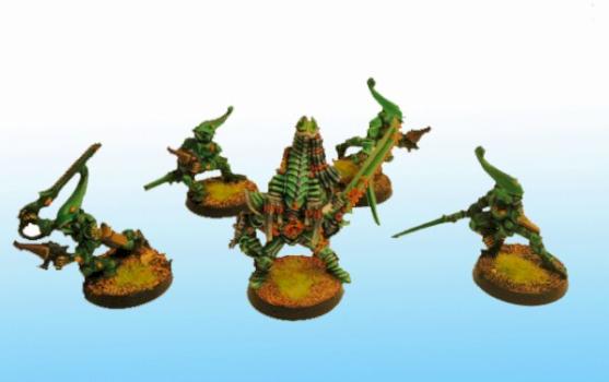 Striking Scorpions and Exarch by Red hood Miniatures