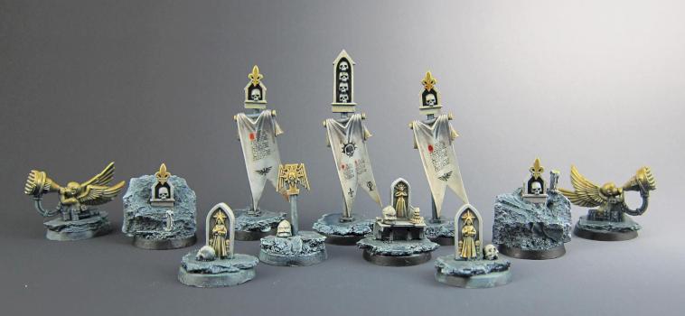 Sisters of Battle objective markers by Plebicidal