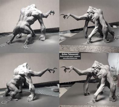 Gorilla plasticine sketch by Scibor