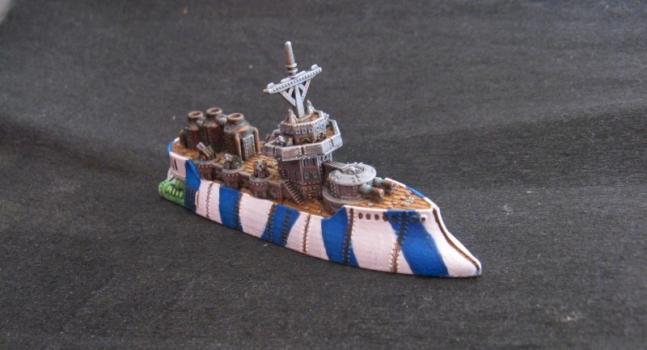 Ecuyer class support cruiser (Dystopian Wars) by Messerkopf