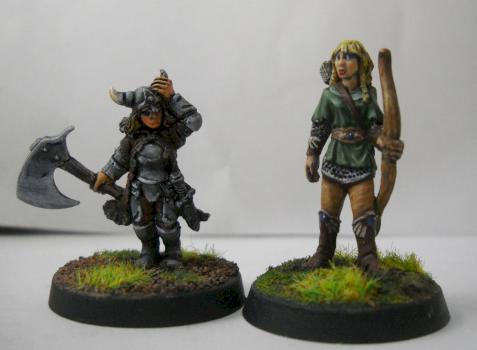 Female dwarf and elf by rzal123