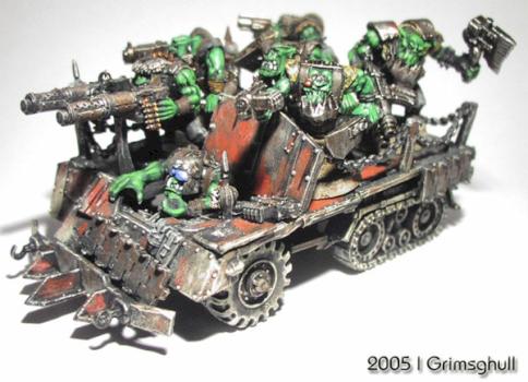 Gorkamorka Orkmob with truck by Grimsghull