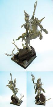 Unpainted Wood Elf Spellsinger on Unicorn conversion by drsquid