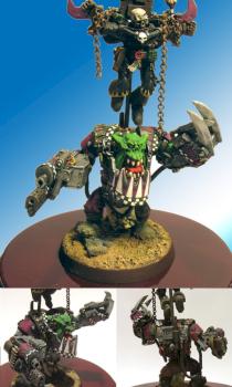 Orc Warboss with 'eavy armour arms and backpack by drsquid