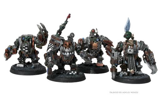 Ork Nobz in Mega Armour by ashley hensey