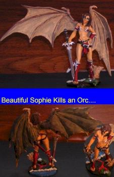 Sophie Succubus Kills an Orc by barisazi