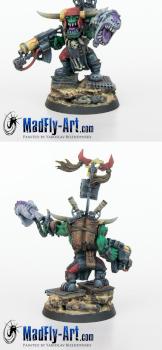 Ork Warboss with Attack Squig by MadFlyArtStudio
