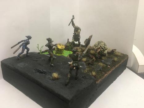Supermutants vs Assaultron by Ophian