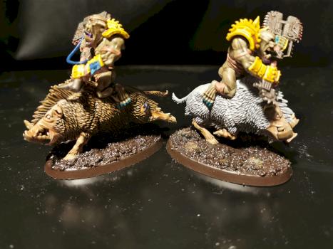 converted some ocr boar riders and a cyboar for 40k by 655 painting