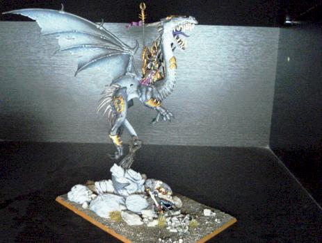 Dark Elf Dreadlord on Black Dragon by heliah