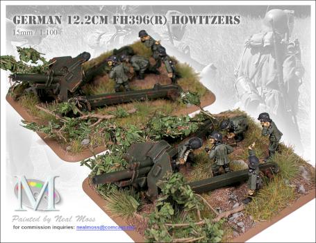 Flames of War - German 12.2cm FH296 Howitzers - Commission Work by MFAAC