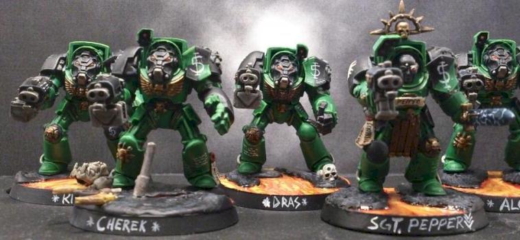 Salamanders 1th company 5th squad Terminators by Gingalain