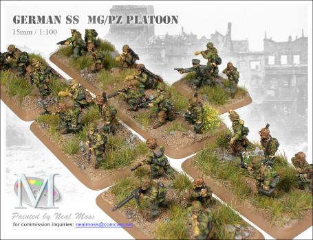 Flames of War - German SS Panzerfaust / Machine Gun Team - Commission Work by MFAAC