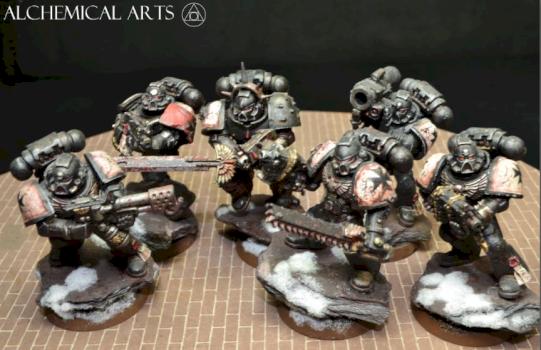 Black Templar initiates with Champion by BlackLion