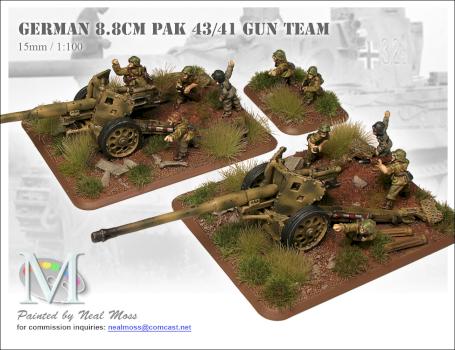 Flames of War - German 8.8cm PAK43 Gun Team - Commission Work by MFAAC